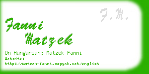 fanni matzek business card